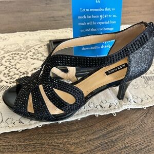 Alex Marie Black and Silver Sparkle Heels